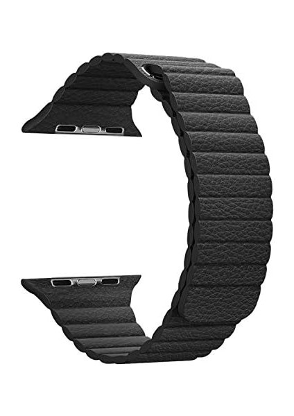 Apple Watch Series 4 40MM Twist Leather Loop Için Kordon Siyah