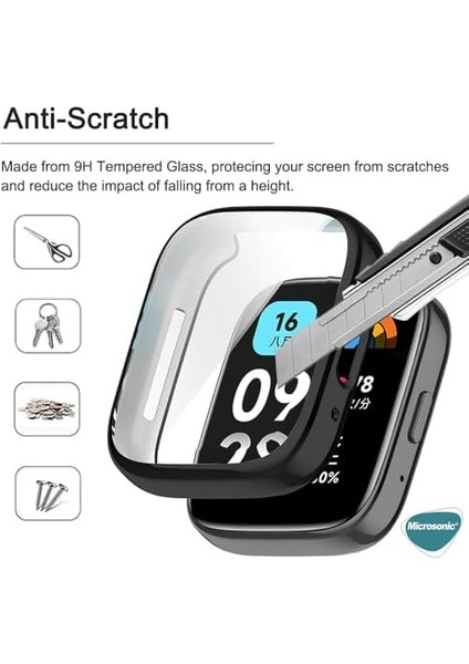 Xiaomi Redmi Watch 3 Için Kılıf 360 Full Round Soft Silicone Şeffaf [redmi Watch 3 ile Uyumlu Kılıf - Şeffaf]