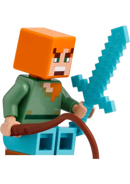 Minecraft - 66 Mavi Kılıçlı Alex Orijinal Minifigür