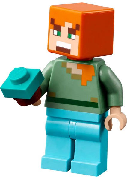 Minecraft - 66 Mavi Kılıçlı Alex Orijinal Minifigür modelleri