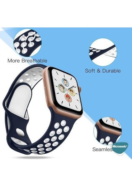 Apple Watch Series 5 40MM Için Kordon Rainbow Band Yeşil Lacivert [watch Series 5 40MM ile Uyumlu Kordon - Yeşil Lacivert] modelleri