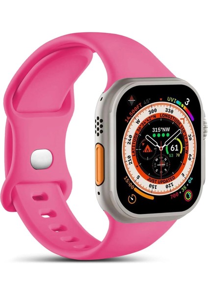 Apple Watch Series 5 44MM Için Kordon Activeflex Wristband Koyu Pembe
