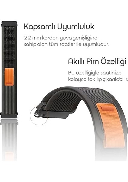 Trl Loop 22MM Kumaş Kordon Huawei ile Uyumlu Watch Gt5/gt5 Pro/gt4/watch 4 Pro/gt3/gt3 Pro/gt2/gt2 Pro 46MM Için Terletme Yapmayan Nefes Alabilen Konforlu Spor Tasarımlı Kayış modelleri