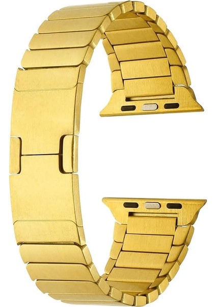 Apple Ile Uyumlu Watch 42MM Krd-82 Metal Kordon Gold