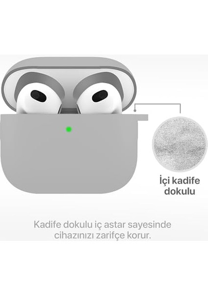 Airpods 3 Lansman Silikon Kılıf (Gri) modelleri