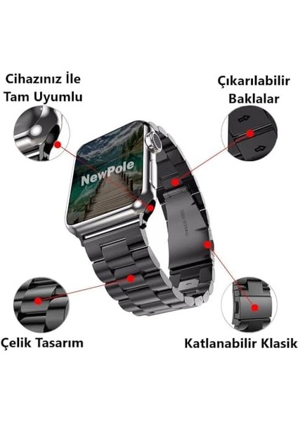 Watch 46MM 45MM 44MM 42MM 49MM Uyumlu Kordon Stal Baklalı Çelik Kordon Rahatsız Etmeyen Apple Watch Ultra 2/1 10 9 8 Se 7 6 5 4 3 2 1 Uyumlu Kordon fiyatları