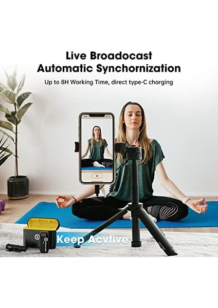 Hollyland Lark M1 Kablosuz Yaka Mikrofonu, Gürültü Engelleme Özellikli Çift Kanallı Yaka Mikrofonu, 199,9 M 8 Saat, iPhone Kamera Youtube Video Kaydı, Canlı Yayın Podcast Röportajı Vlog ile Uyumlu