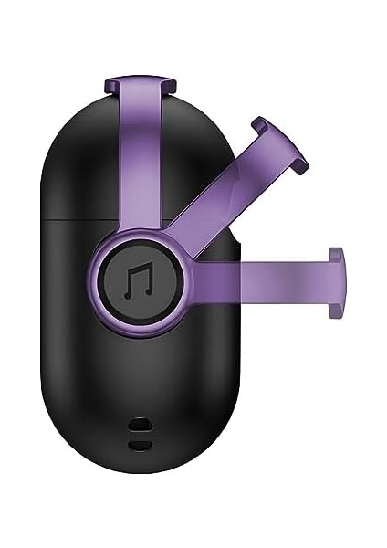 Labs Airpods Pro/pro 2 Djpods Sert Malzemeli Kilitli Kapak Askı Aparatlı Airpods Pro/pro 2 Uyumlu Kılıf (Siyah - Mor)