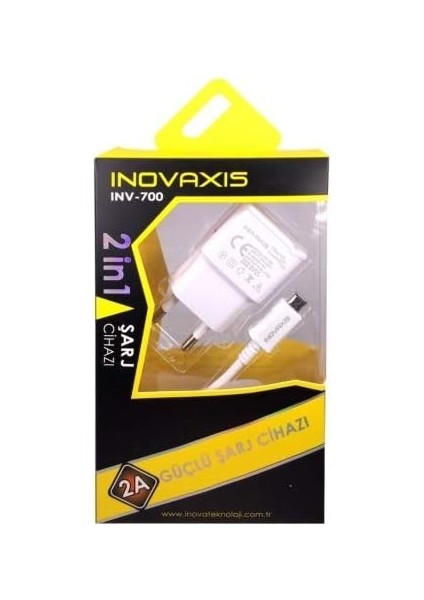 Lg G4 Şarj Cihazı + Micro USB Data Kablosu, Beyaz, 2A INV-700