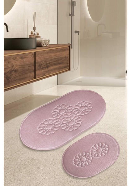 Banyo Klozet Paspası Halısı 2'li Takım Kaymaz Yıkanabilir 100 x 60-60 x 50
