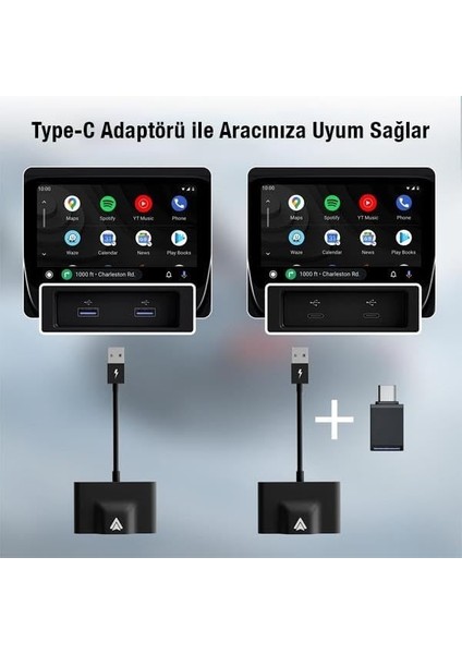 Android Kablosuz Carplay Çevirici Android Multimedya Carplay Adaptörü Otomatik Bağlantı
