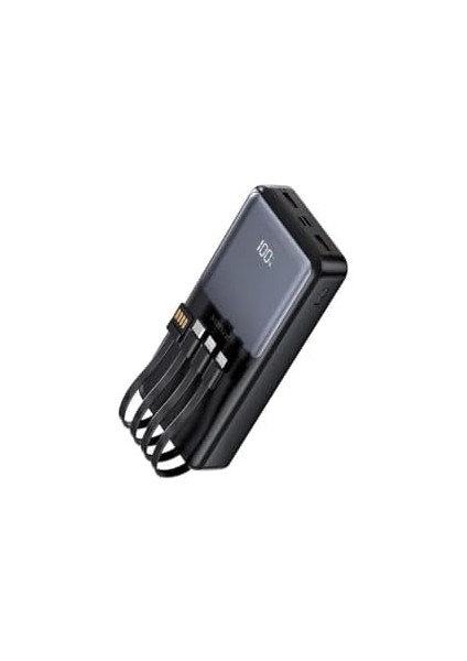 20000 Mah Dijital Göstergeli Dahili Çoklu Kablolu Taşınabilir Powerbank Siyah Pb-50 fiyatları