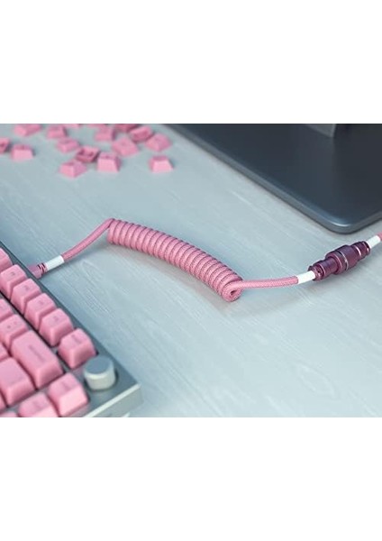 Sarmal Klavye Kablosu - Mekanik Oyun Klavyesi Sarmal Kablo Için Sarmal USB C Kablosu Zanaatkâr Örgülü Kablolar - Özel Klavye Kablosu (Nebula) modelleri