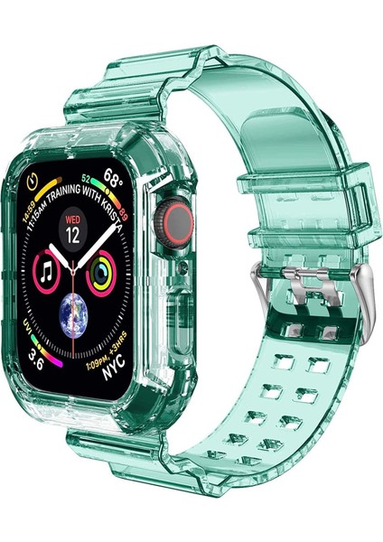Apple Watch Series 3 38MM Için Kordon Transparent Clear Band Yeşil [watch Series 3 38MM ile Uyumlu Kordon - Yeşil]