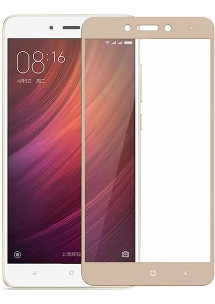 Xiaomi Redmi Note 4x Uyumlu Full Kaplayan Temperli 5d Ekran Koruyucu Cam Gold