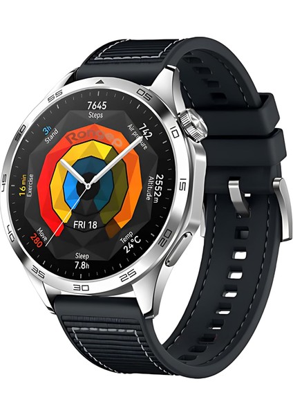 Üst Yüzeyi Dikiş Işlemeli 22MM Silikon Kordon Huawei ile Uyumlu Watch Gt5/gt5 Pro/gt4/watch 4 Pro/gt3/gt3 Pro/gt2/gt2 Pro 46MM Için Yumuşak Dokulu Esnek ve Dayanıklı Tasarım Kayış