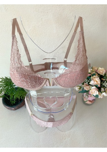 Fairy V Detaylı Dantelli Sütyen Takımı modelleri