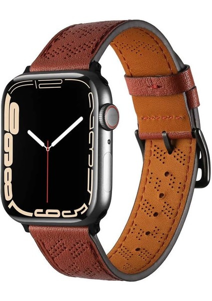 ​​​apple Ile Uyumlu Watch 38MM/40MM Krd-76 Pu Deri Kordon Strap Kayış Mavi