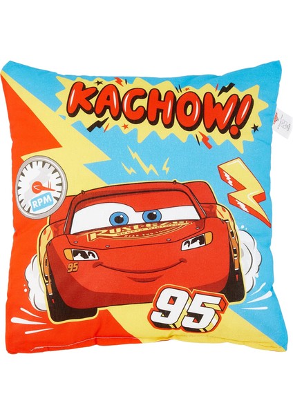Cars Fast Lisanslı Karakter BASKILI%100 Pamuk Kırlent, Çok Renkli, 45X45 cm