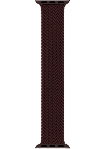 Apple Watch Series 5 44MM Için Kordon, (Medium Size, 147MM) Braided Tek Ilmik Kayış Koyu Bordo [watch Series 5 44MM ile Uyumlu Kordon - Kayış - Koyu Bordo]