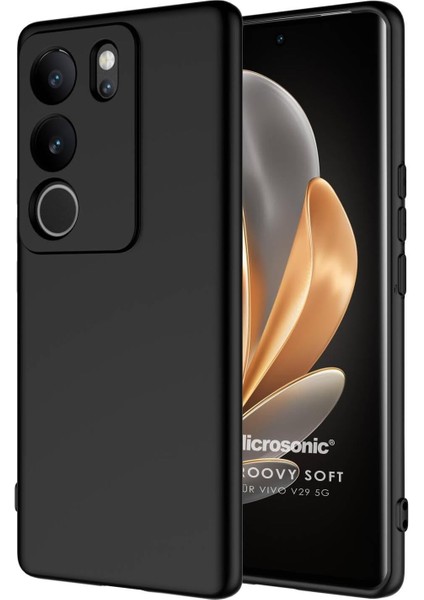 Vivo V29 5g Için Kılıf Groovy Soft Siyah [V29 5g ile Uyumlu Kılıf - Siyah]