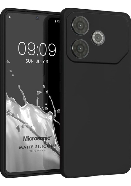 Matte Silicone Tecno Pova 6 Kılıf Siyah [pova 6 ile Uyumlu Kılıf - Siyah]