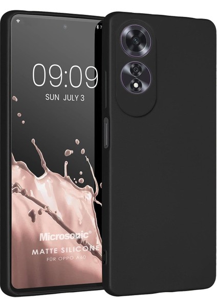Matte Silicone Oppo A60 Kılıf Siyah [A60 ile Uyumlu Kılıf - Siyah]