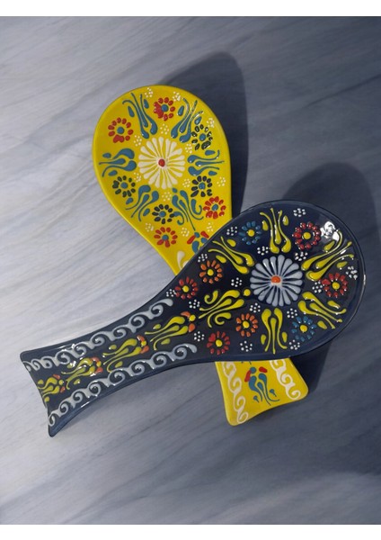 Dekoratif Tasarım Kirli Kaşıklık, Kepçe Altlığı, Çini / Seramik Tamamen El Yapımı indirimleri