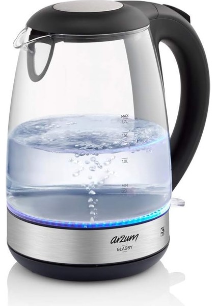 AR3071 Glassy Su Isıtıcısı, Cam, 1.7 L Kapasite, 2200 W, Otomatik Kapanma