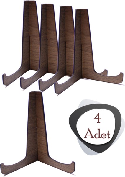 Çerçeve Tabak Teşhir Ayağı Stand Ahşap Stand Kaide Ayak 20 cm Şövalye Krem 30