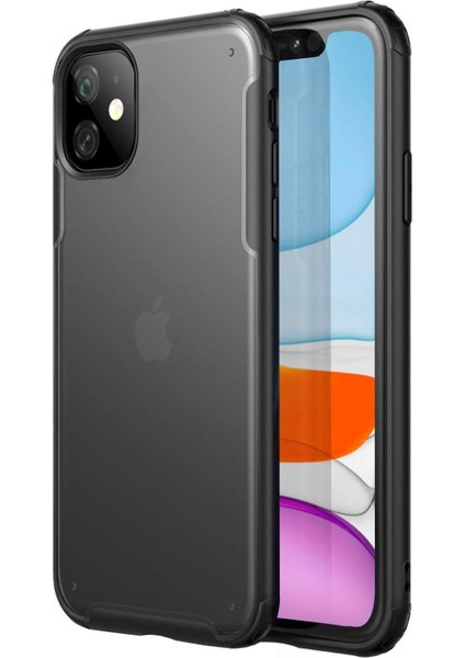 Conners IPHONE 11 6.1 Inc (Frosted Translucent) Shockproof Siyah Kılıf