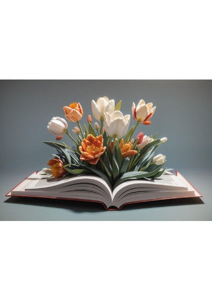 Baskılı Sayılarla Boyama Hobi Seti (Çerçeveli) 40X50 Cm: Kitap ve Laleler