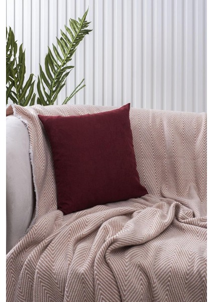 Home Bordo Sade Panorama Kırlent Kılıfı Çok Farklı Renk Seçeneğiyle, 50 x 50