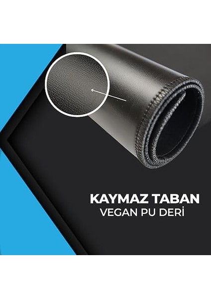 Basıcs - Dikişli Gamer Mouse Pad, Fare Altlığı, Kaymaz Tabanlı Ofis ve Oyun Tipi Mousepad, Masa Matı (70X30 cm - x Large)