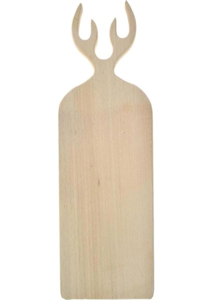 Boynuzu Desenli Ahşap Kesim Panosu – Ekmek, Sebze, Meyve Ve Et Kesimi Için Şık Kesme Tahtası