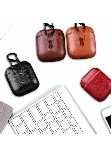 Kılıf Kulaklık Koruma Deri Darbe Korumalı Kırmızı Apple Airpods Pro ile Uyumlu Ürün