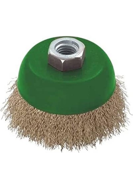 T 27710/100 Saçaklı Çanakfırça, Yeşil/gri/prinç, 100 mm