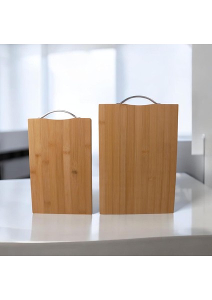 2 Boy Bambu Kesme Tahtası Seti, Bambu Kesim Tahtası, Bambu Et Tahtası
