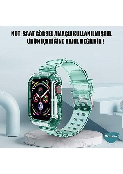Apple Watch Series 3 38MM Için Kordon Transparent Clear Band Yeşil [watch Series 3 38MM ile Uyumlu Kordon - Yeşil]