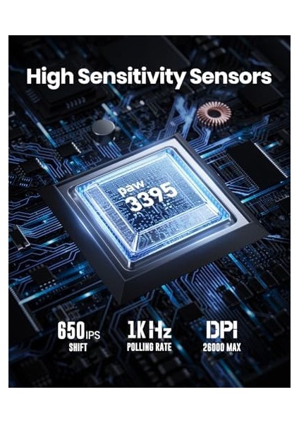 Mercury M1 Pro Kablosuz Oyun Faresi, Magnezyum Alaşımlı Mmo Oyun Faresi, 26.000 Dpı, 88G Hafif Oyuk Tasarım, 5 Programlanabilir Düğme, 5 Dinamik Lightsync Rgb Modu, Gunmetal Gri