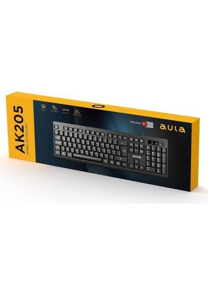 AK205 105 Tuşlu Kablolu Türkçe Q Klavye
