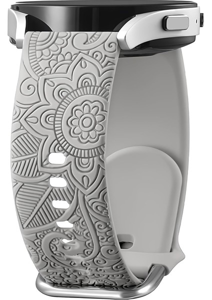 20MM Akıllı Saat Modelleri Için Çiçek Işlemeli Yumuşak Silikon Kordon Galaxy Watch 7/6/5/4/fe Serisi (40MM/44MM) Watch 6/4 Classic (47MM/43MM/42MM) ve Watch 5 Pro 45MM Ile Uyumlu