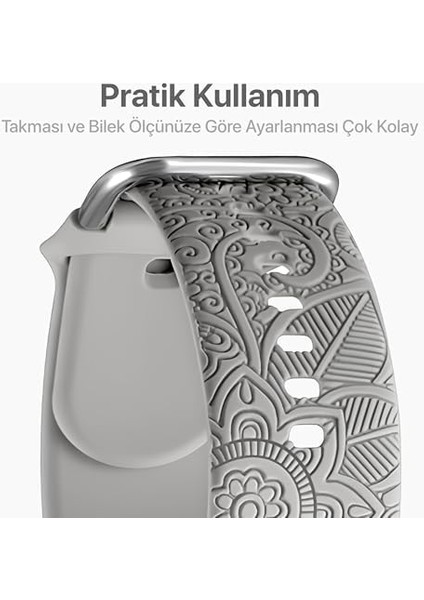 20MM Akıllı Saat Modelleri Için Çiçek Işlemeli Yumuşak Silikon Kordon Galaxy Watch 7/6/5/4/fe Serisi (40MM/44MM) Watch 6/4 Classic (47MM/43MM/42MM) ve Watch 5 Pro 45MM Ile Uyumlu modelleri