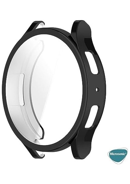 Samsung Galaxy Watch 7 40MM Için Kılıf Ekranı Tam Kaplayan 360 Full Round Soft Silicone Siyah [galaxy Watch 7 40MM ile Uyumlu Kılıf - Siyah]