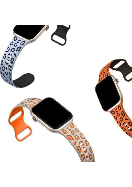 Apple Watch 45MM 44MM 42MM 49MM Uyumlu Leopar Desenli Kordon Kopma Karşıtı Ayarlanabilir Rahatsız Etmeyen Watch Ultra 2/1 9 8 Se 7 6 5 4 3 2 1 Uyumlu Kordon modelleri