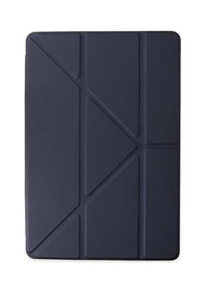 Apple iPad 6. Nesil A1893 A1954 9.7 İnç ile Uyumlu Y Smart Cover Standlı Uyku Modlu Kalem Yerli Mars Kapak Lacivert