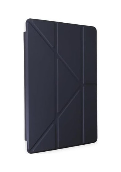 Apple iPad 6. Nesil A1893 A1954 9.7 İnç ile Uyumlu Y Smart Cover Standlı Uyku Modlu Kalem Yerli Mars Kapak Lacivert