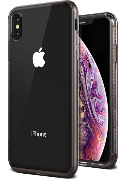 Design VRS94130 iPhone Xs Max Crystal Bumper Kılıf, Metal Black