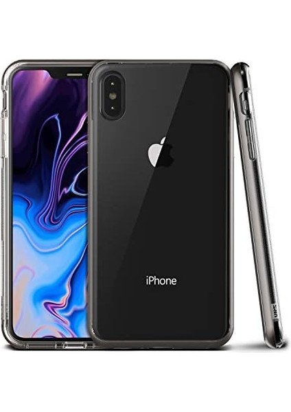 Design VRS94130 iPhone Xs Max Crystal Bumper Kılıf, Metal Black