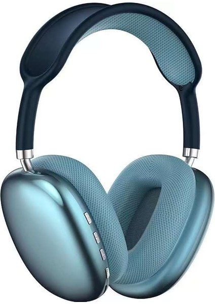 H9 Promax Airpods Max ile Uyumlu Kafa Bantı Sünger Koruyuculu Büyüklüğü Ayarlanabilen Dış Yüzeyi Parlak Kulak Üstü Bluetooth Kulaklık 5.3 Version Son Sürüm (Derin Mavi)